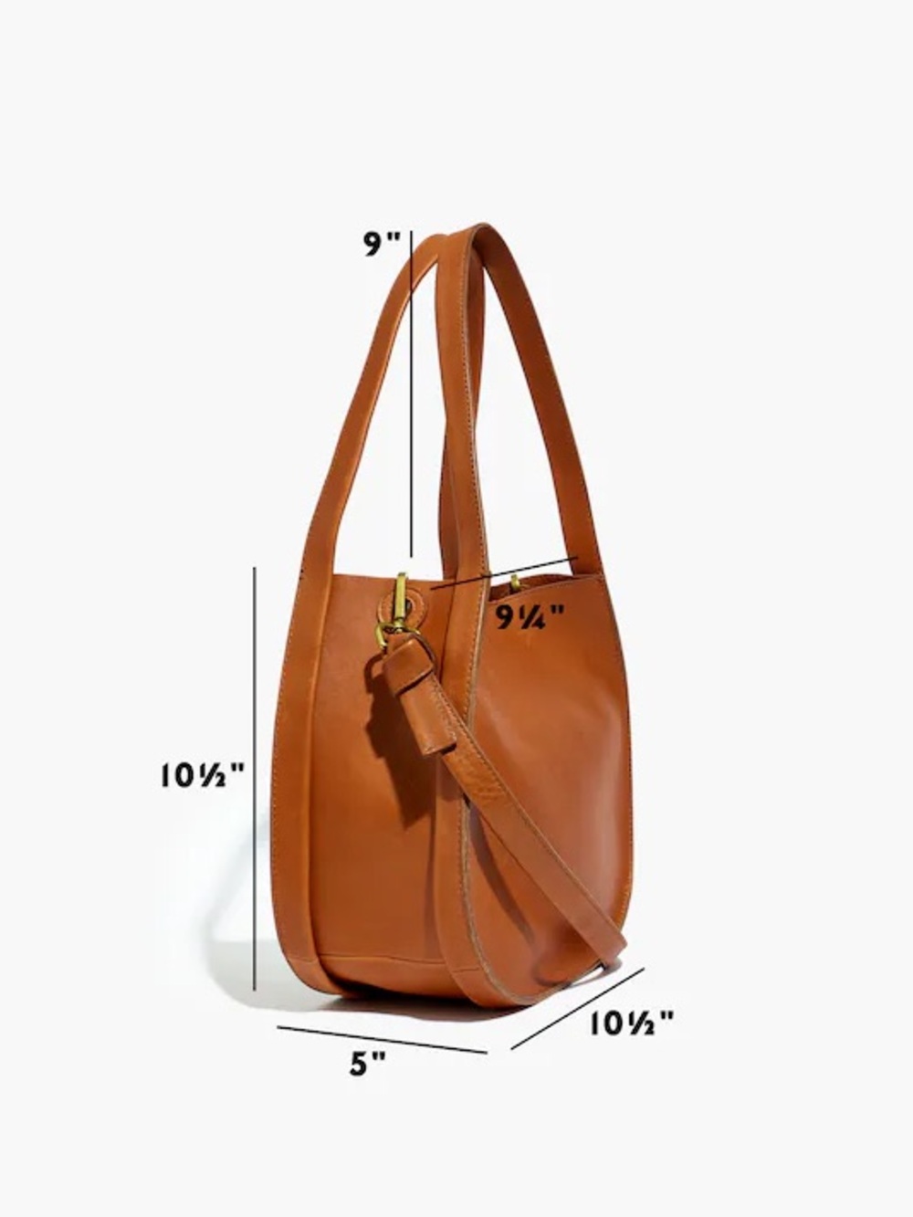 Madewell Sydney Convertible Shoulder Crossbody Leather Bucket Bag Womens - Picture 9 of 11